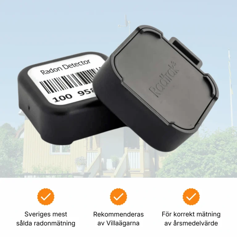 Radtrak3® radonmätare för korrekt mätning av markradon, radon från blåbetong och radonhalter i villa.